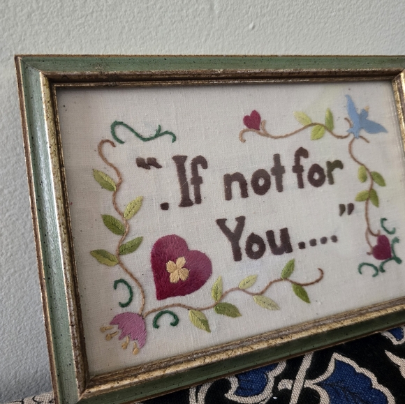 Vintage embroidered picture - If not for you... - Picture 2 of 6
